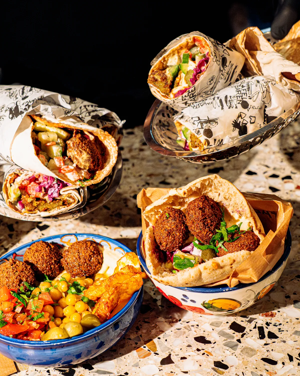 Falafelbaren — produktion på plats