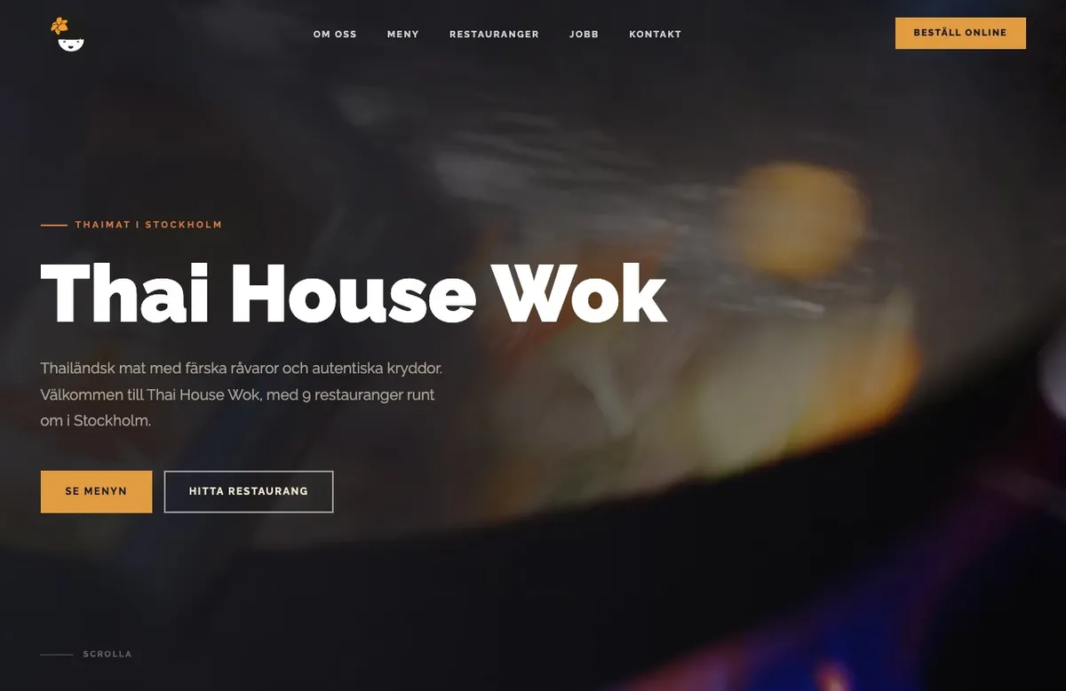 Thai House Wok hemsida